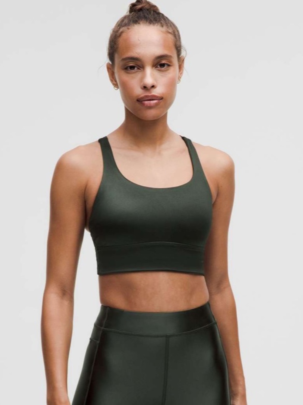 Lululemon Energy Longline Bra *Medium Support B–D Cups Satin Shine Pine 10